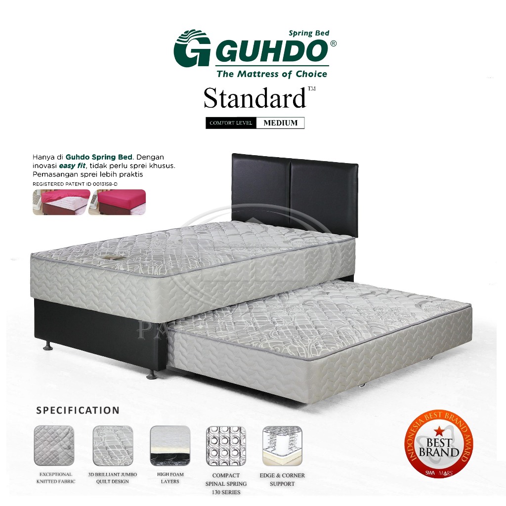 2in1 Standard 140x200 HB Atlantic - Full set Spring bed Guhdo