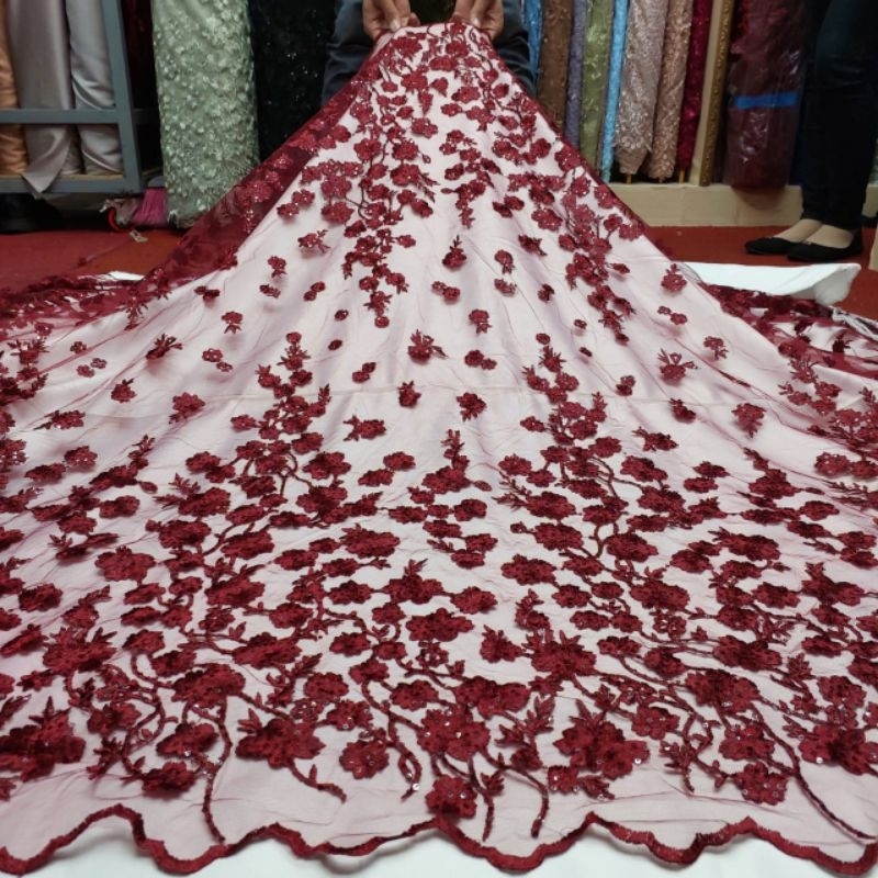 KAIN TILE MUTIARA GLITER / TILE KOREA / KAIN TULE KOREA / TILE AKAR / BAHAN KEBAYA TILE KOREA