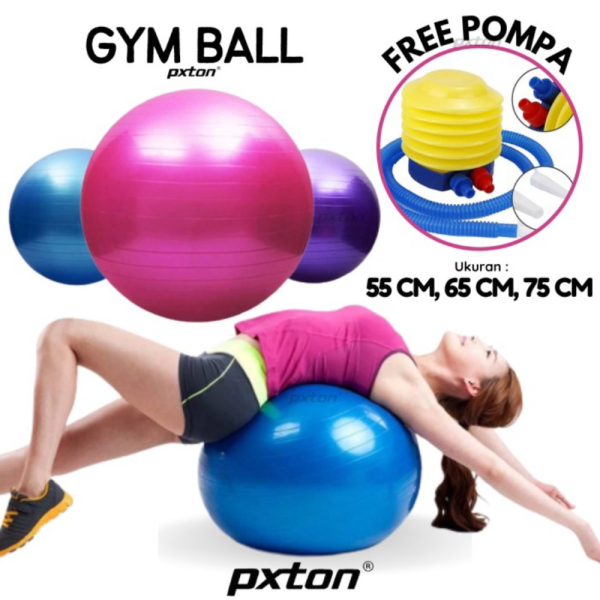 Dijual Gym Ball FREE POMPA / Bola Yoga Diameter 55CM 65CM 75CM/Bola Ibu Hamil - 55CM ABU Limited