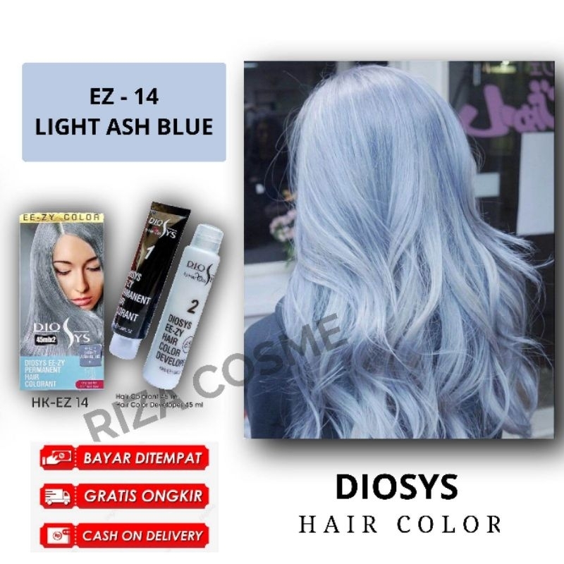 Cat rambut hair color Diosys 100ml warna BIRU ABU LIGHT ASH BLUE pewarna rambut pria dan wanita semi