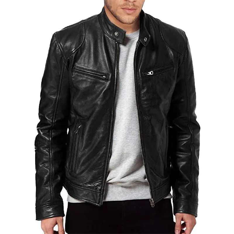 Jaket Kulit Pria Motor Punk Original 100%
