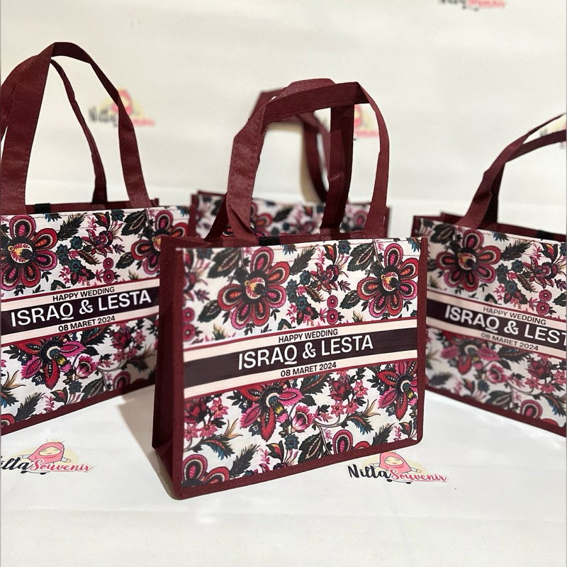 Tas Souvenir WEDDING Tasyakuran Pernikahan Tas Souvenir Pengajian Siraman Nikah Custom Gambar FREE D