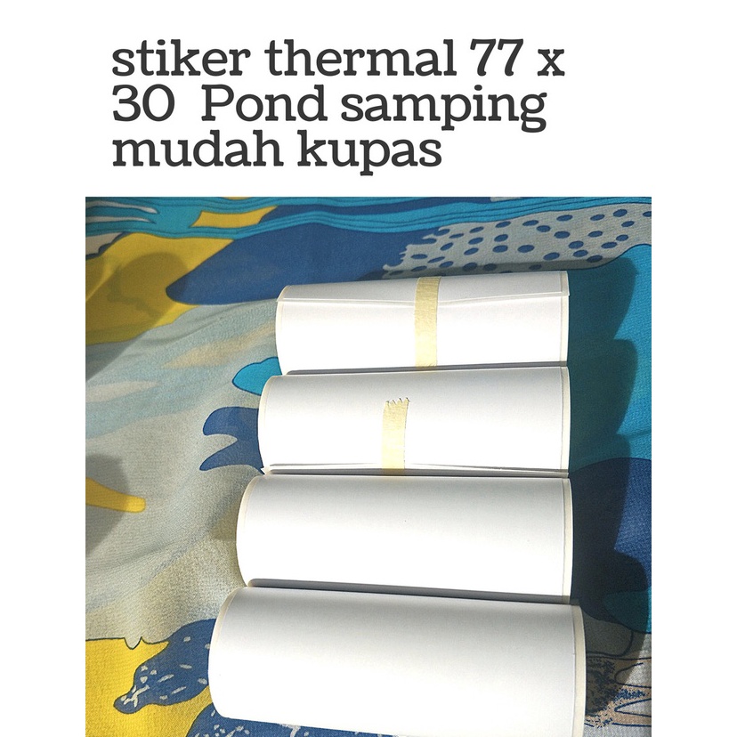 

Grosir Sticker Label Thermal Peripage A9 77mm x 5 Meter Stiker Thermal 77 x 3mm ada gap samping jadi mudah kupas