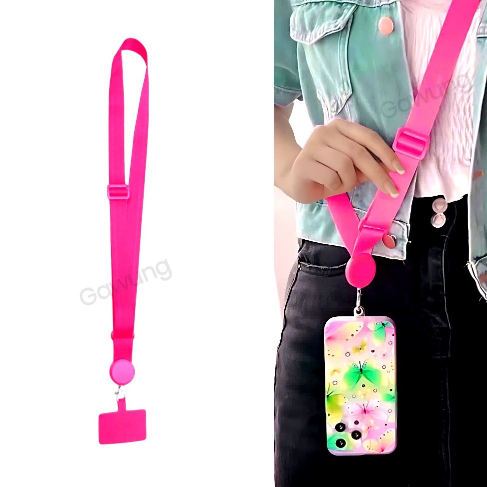 ii Tali Gantungan Hitam Kalung Hp Tebal Lanyard Leher Handphone HPHITM