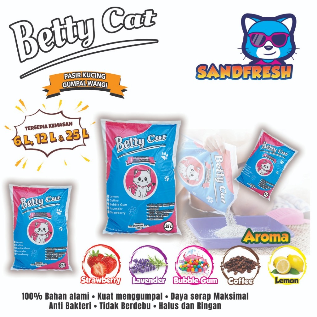 25 liter PASIR GUMPAL WANGI KUCING BETTT-PASIR KUCING GUMPAL WANGI