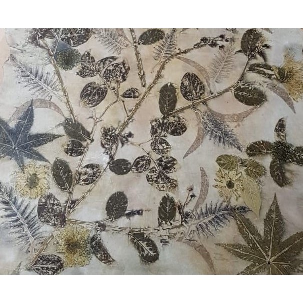 Kulit kambing Ecoprint lembaran model 1