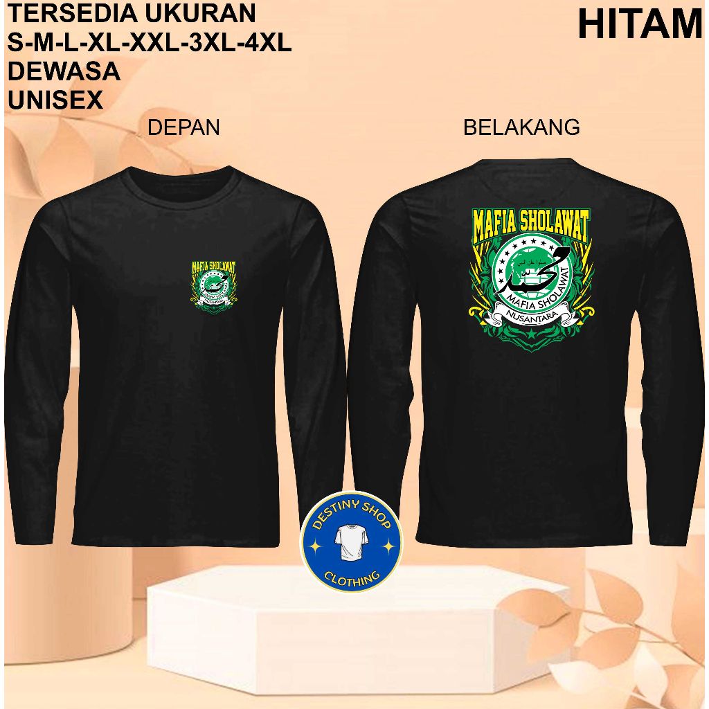 KAOS SANTRI MAFIA SHOLAWAT LOGO PJG Pakain Pria Atasan T-shirt Kaos Gambar dan Kata Lucu Unisex