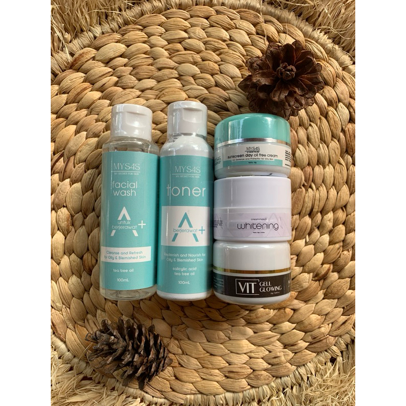 MYSAS PAKET OILY WHITENING//PAKET BERMINYAK (isi 4, isi 5)