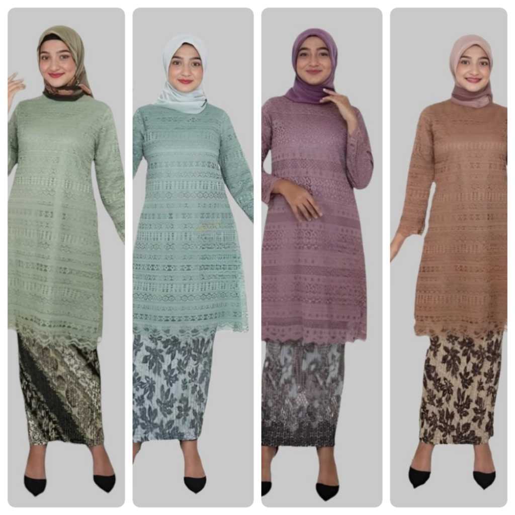 Set Kebaya Tunik / Tunik Brokat / Kebaya Modern / Kebaya tile / Kebaya Favorite