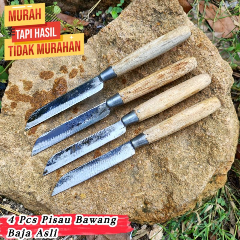 Pisau bawang set 4pcs - pisau dapur kecil baja - pisau bawang