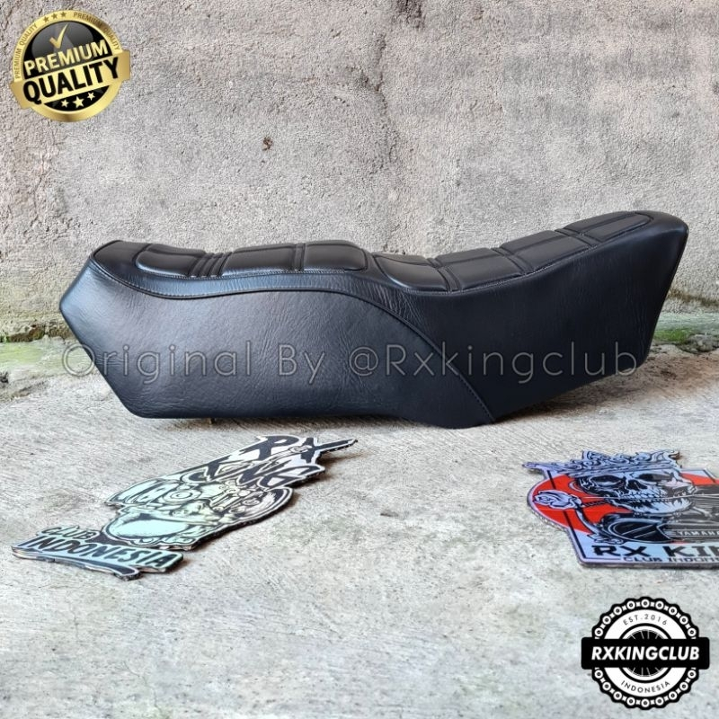 jok motor rx king tebal standart model tahu lis hitam-jok king tahu lis hitam standar tebal