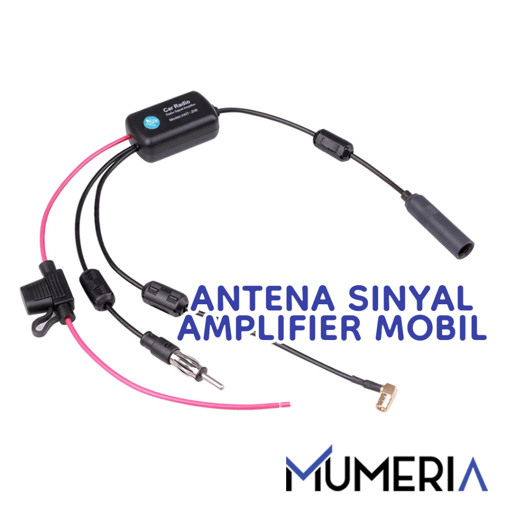 Booster Penguat Sinyal Antena Radio AM FM Mobil Car Radio Signal Amplifier Aerials Suara Jernih Port