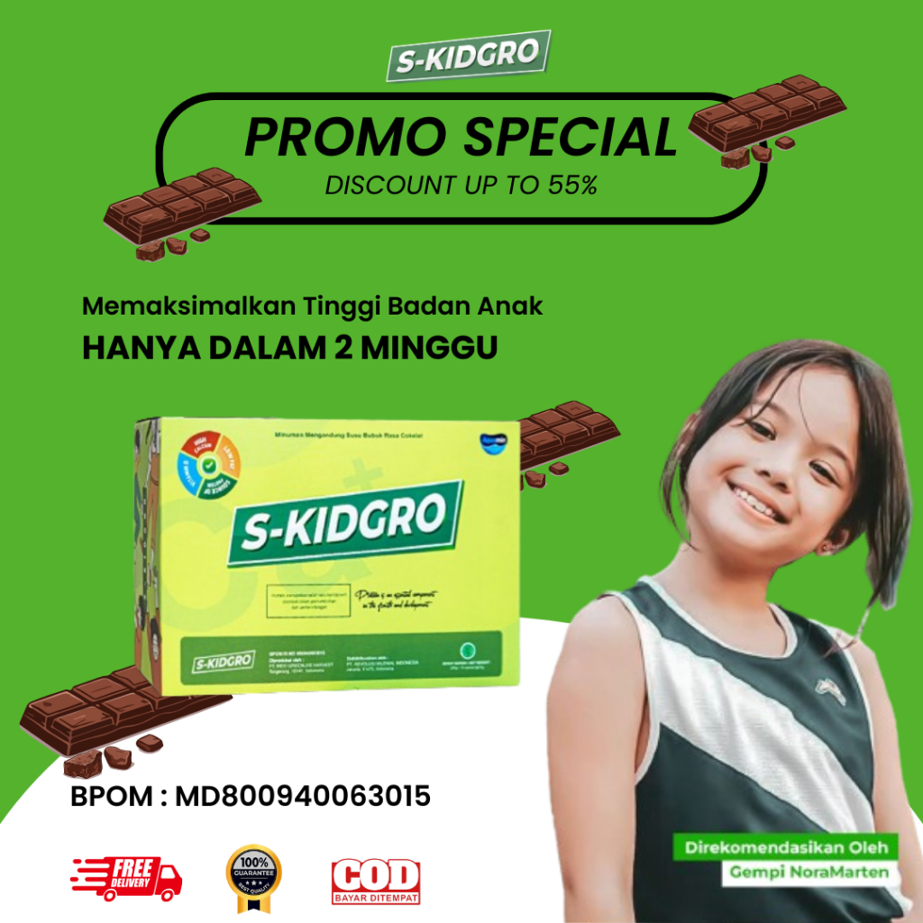 

S-KIDGRO Susu Peninggi Badan Anak Susu Kalsium Murni Terbaik - 1 Box