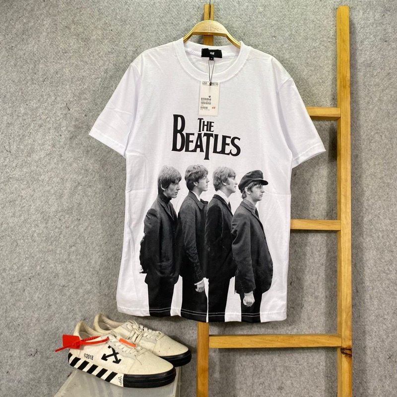 T-Shirt The Beatles Putih Cotton Combad 24s