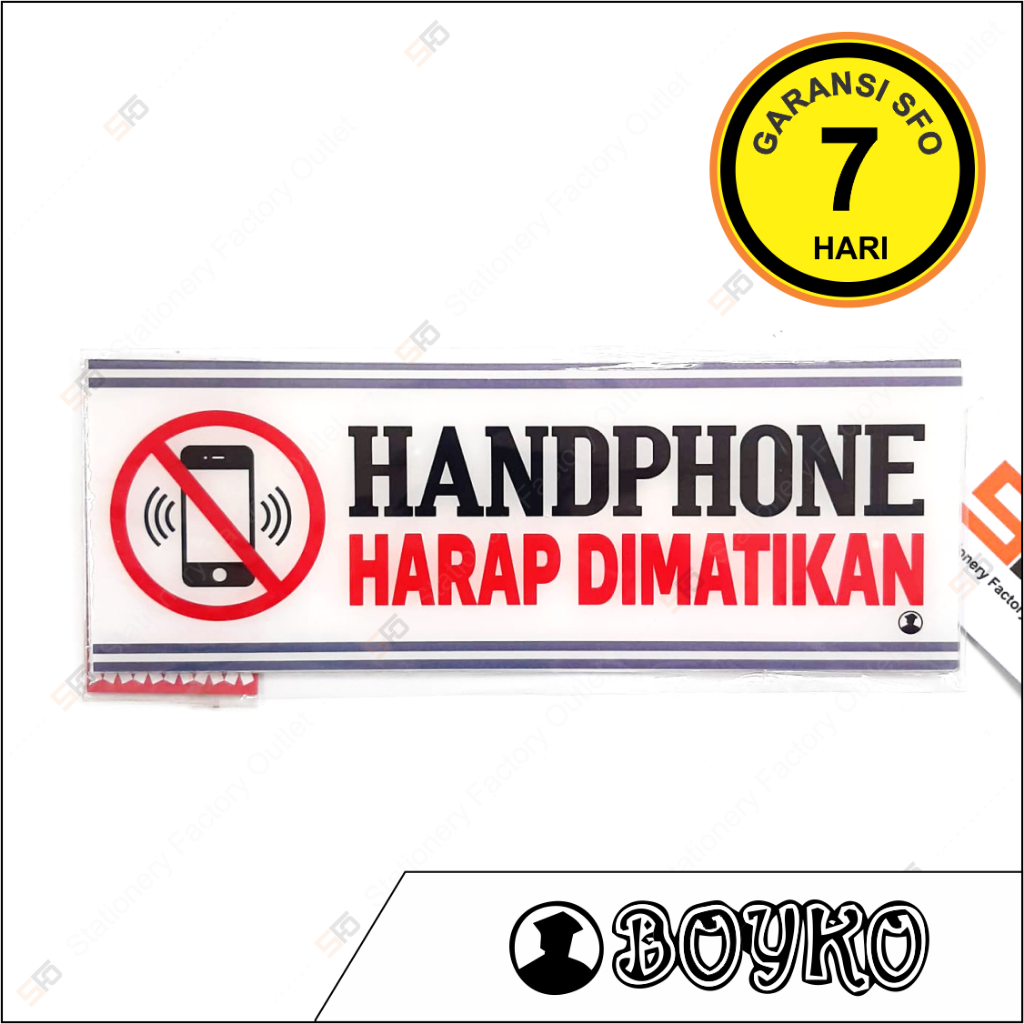 

Akrilik Handphone Harap Dimatikan - Acrylic Sign Standard 25cm x 9cm - SFO Semarang Official