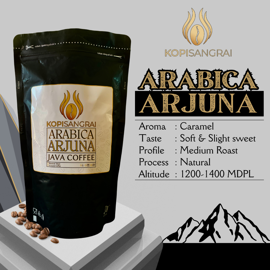 

Biji Kopi Arabika - Arabika Arjuna - 100 gr, 250 gr, 500 gr, 1 kg - Arabica Coffee - Arabica Coffee Bean