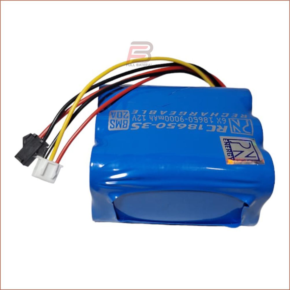 Baterai Mainan RC, Speaker, Li-ion 6X 18650 3S 12V 20A 9000mAh Soket Putih HITAM & XH 3pin