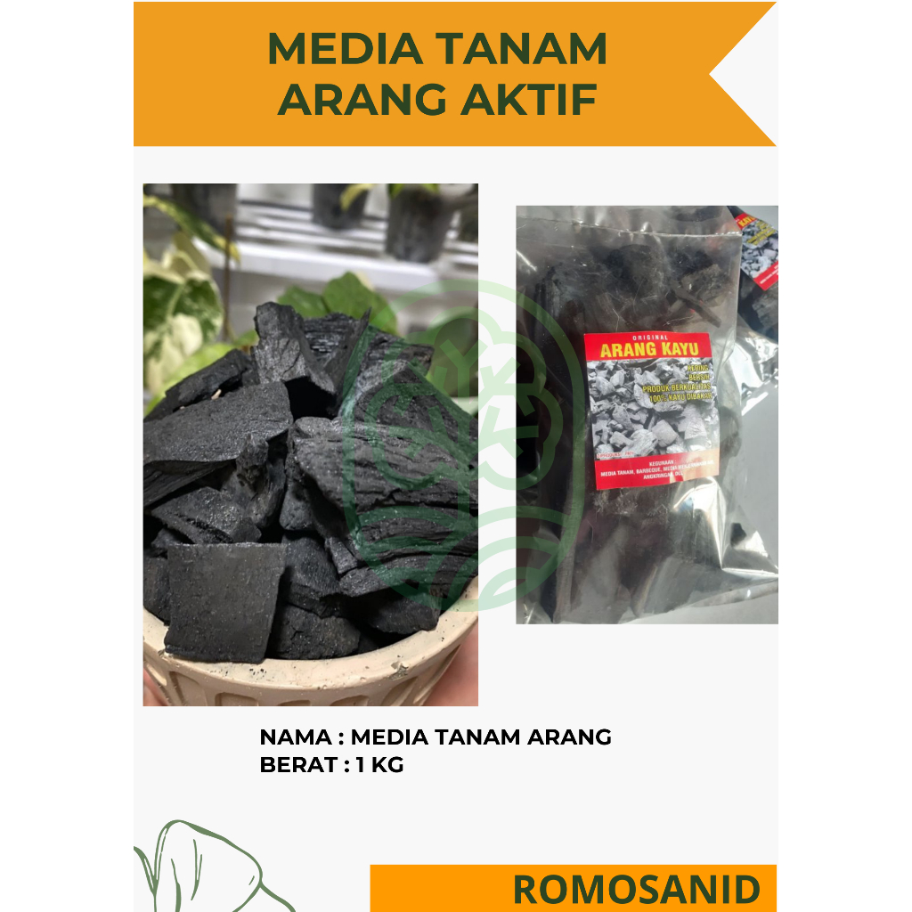 Media Tanam Arang Aktif Premium - Media Anggrek 1kg Pohon Hidup - ROMOSAN.ID