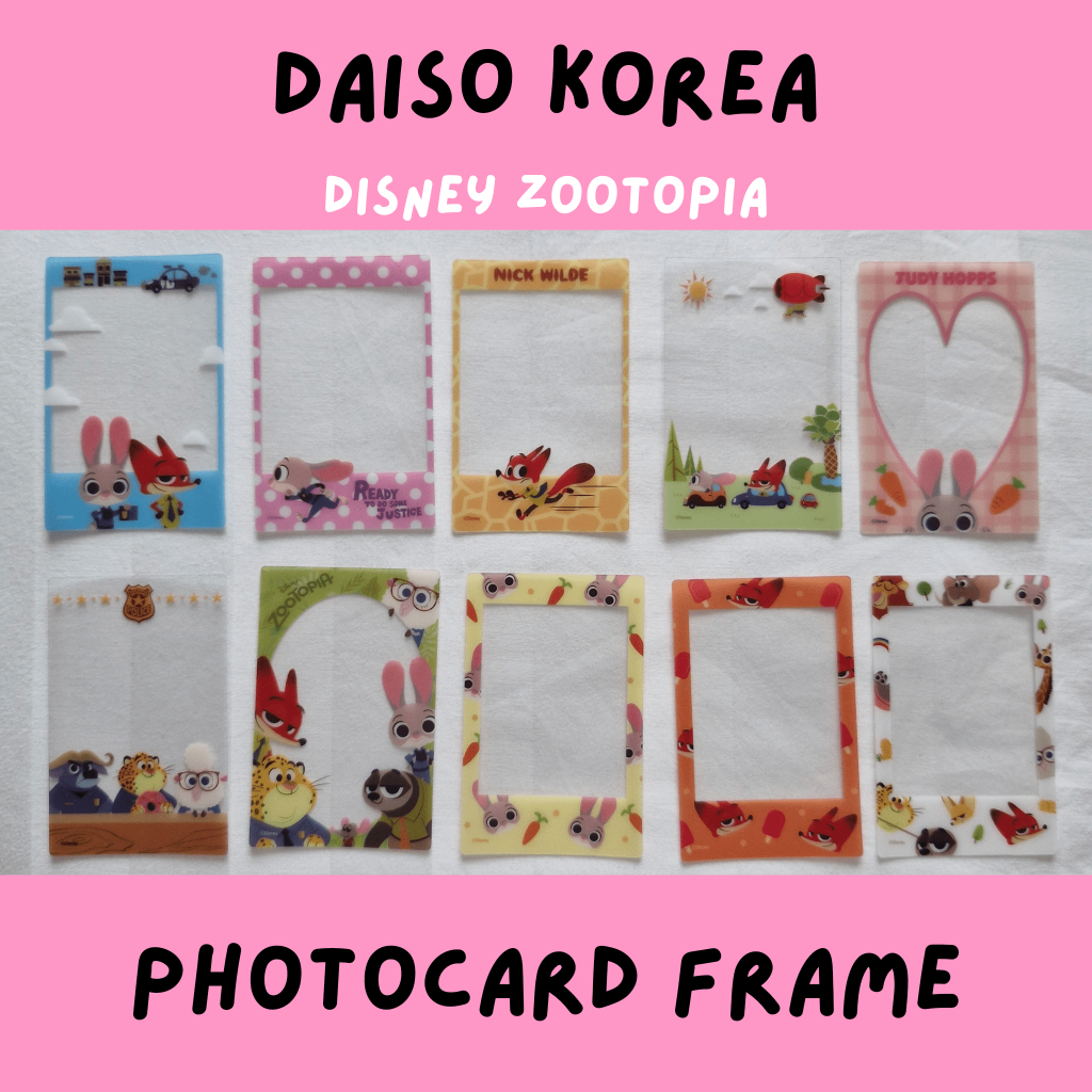 [SHARING] DAISO KOREA PHOTOCARD FRAME DECO SLEEVE POLAROID DECO FRAME KPOP ZOOTOPIA