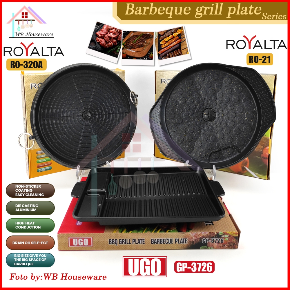 ROYALTA panggangan set barbeque grill pan bulat anti lengket / bulgogi segi yakiniku bakaran