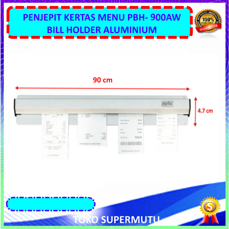 

Penjepit Kertas Tagihan PBH-900AW Bill Holder Aluminium