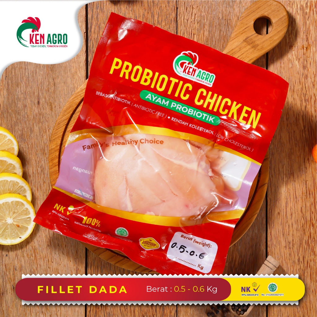 

Ken Agro Ayam Probiotik Boneless Fillet Dada 0.5-0.6 kg Frozen
