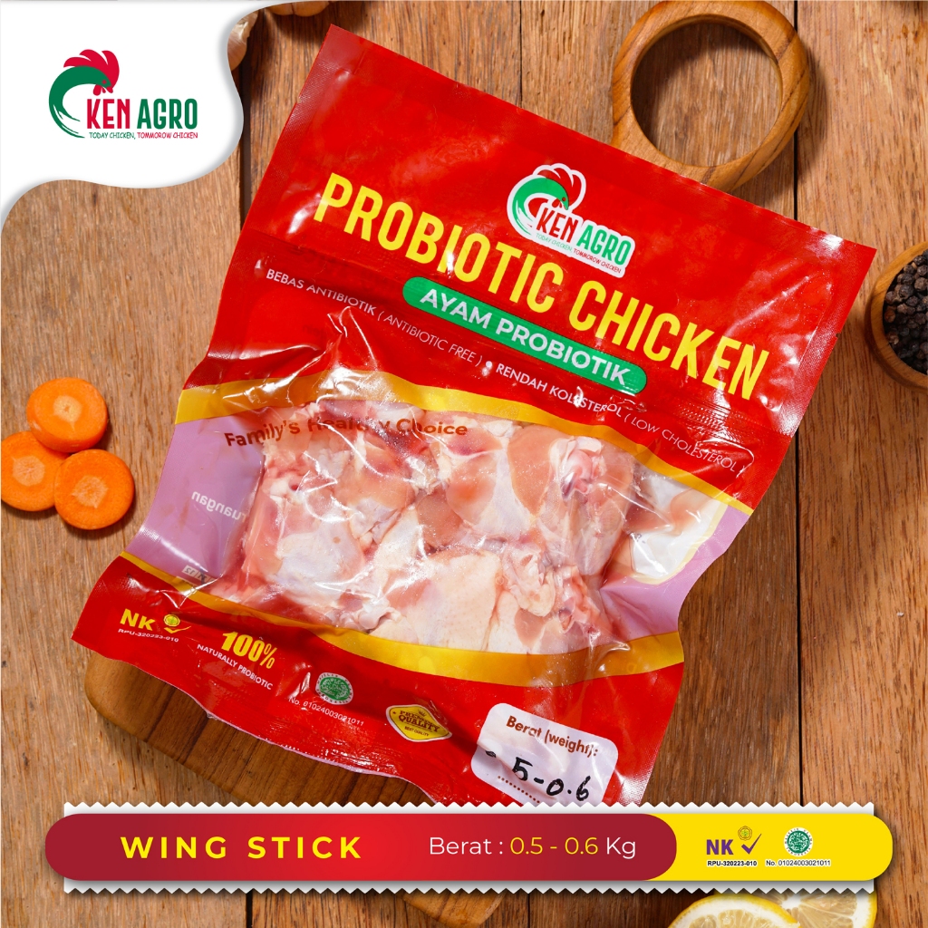 

Ken Agro Ayam Probiotik Sayap Drumette Wing Stick 0.5-0.6 kg Frozen