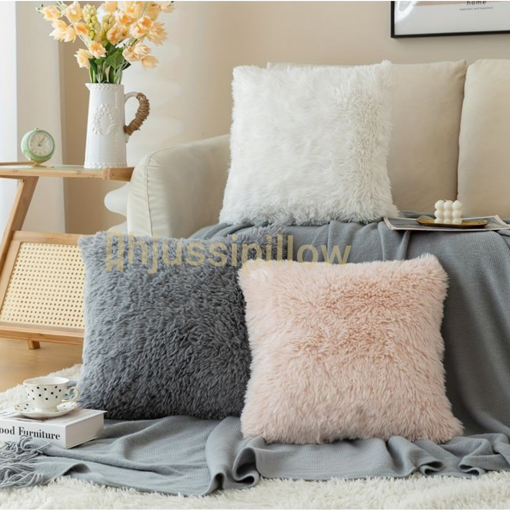 COVER SARUNG BANTAL SOFA BULU RASFUR PREMIUM 50X50 CM