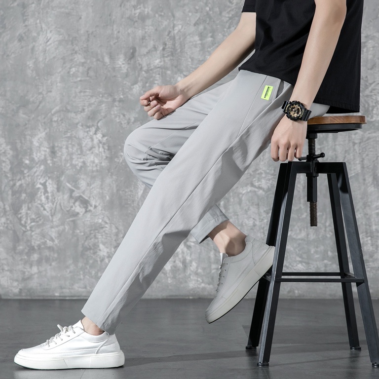 Celana Pria Kain Stretch Empat Sisi Celana Panjang Pria Casual Elastisitas Tinggi