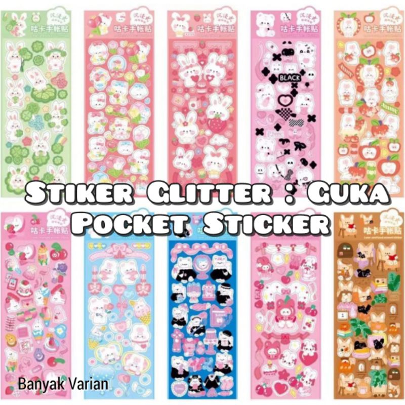 

Stiker Glitter Banyak Variasi / Laser Card Hand Account Sticker / Guka Pocket Sticker