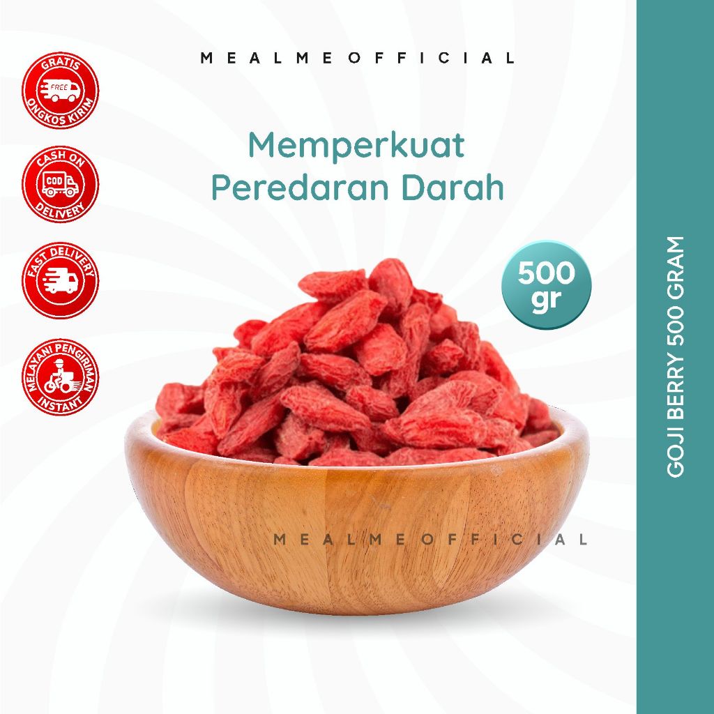 

Buah Kering Dry Fruit Halal Goji Berry Kering 500 gram Best Seller Terlaris By Mealme Official