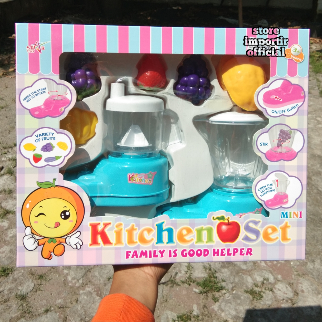 Mainan Kicthen Set Blender Isi 2 pcs ST 2666 Bisa Berputar Menggunakan Baterai Murah | Mainan Anak J