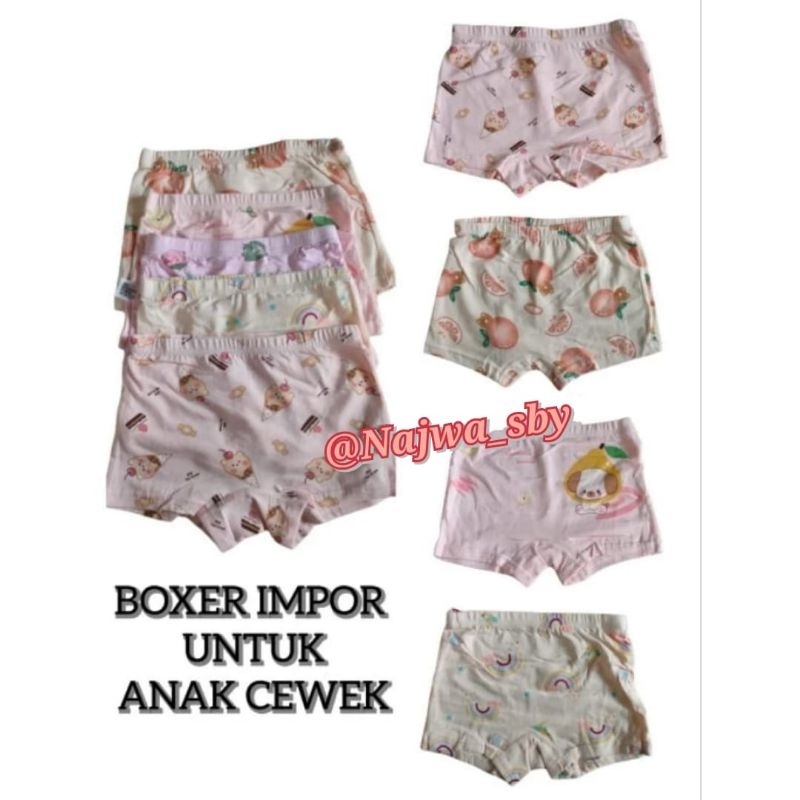 CELANA DALAM IMPORT ANAK CEWEK / BOXER IMPORT ANAK CEWEK