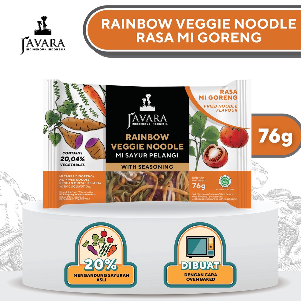 

KODE FOJ393 Javara Rainbow Veggie Noodle Mie Instan Sayur Pelangi Rasa Mie Goreng 76gr