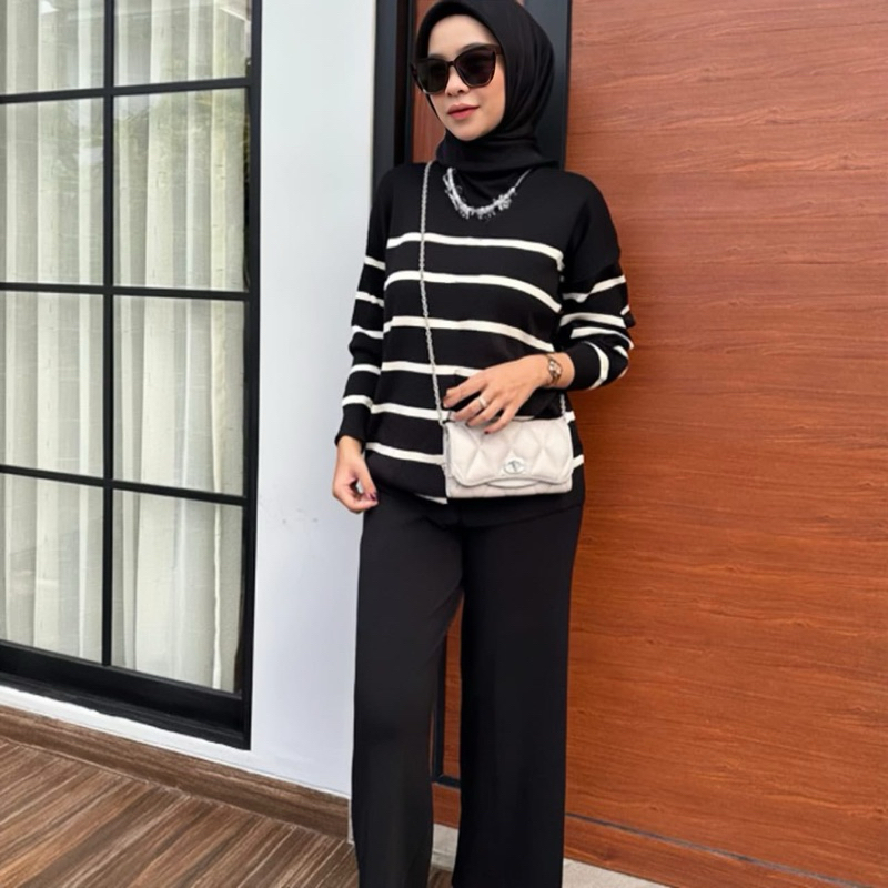 Deenza ONE SET Rajut - Atasan dan Bawahan Wanita