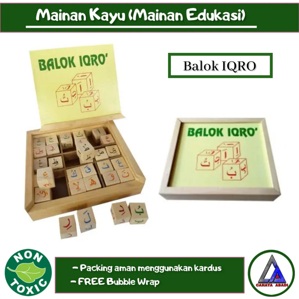 Mainan Kayu Balok Iqro APE TK PAUD