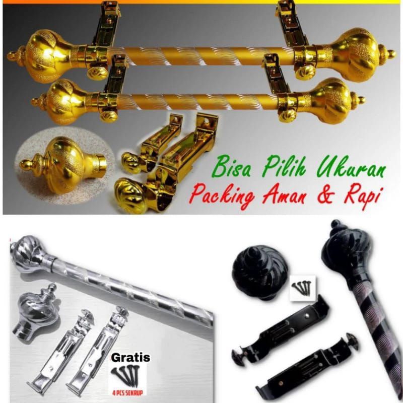 Batang gorden/pipa Gorden/tongkat gorden/rell bulat/raill/rollet/ulir/besi gorden/besi korden