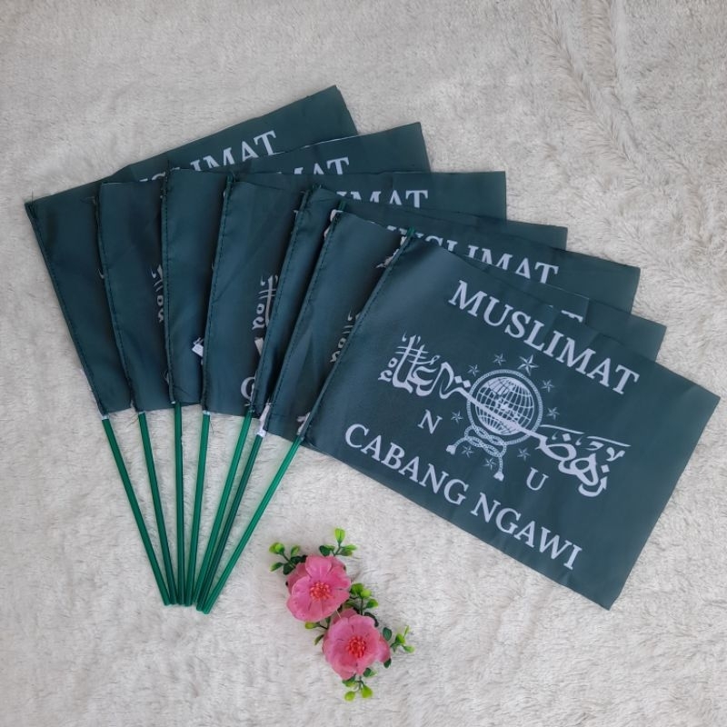 Bendera Tangan NU / Bendera Tangan Muslimat Karnaval / Bendera NU Nahdatul Ulama Pawai Karnaval / Be