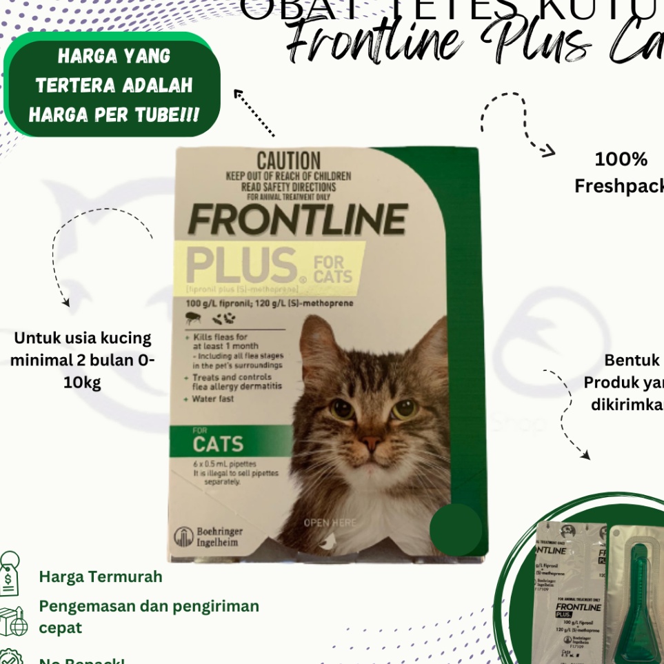 Potongan spesial4v9Uj FRONTLINE PLUS CAT OBAT TETES KUTU KUCING