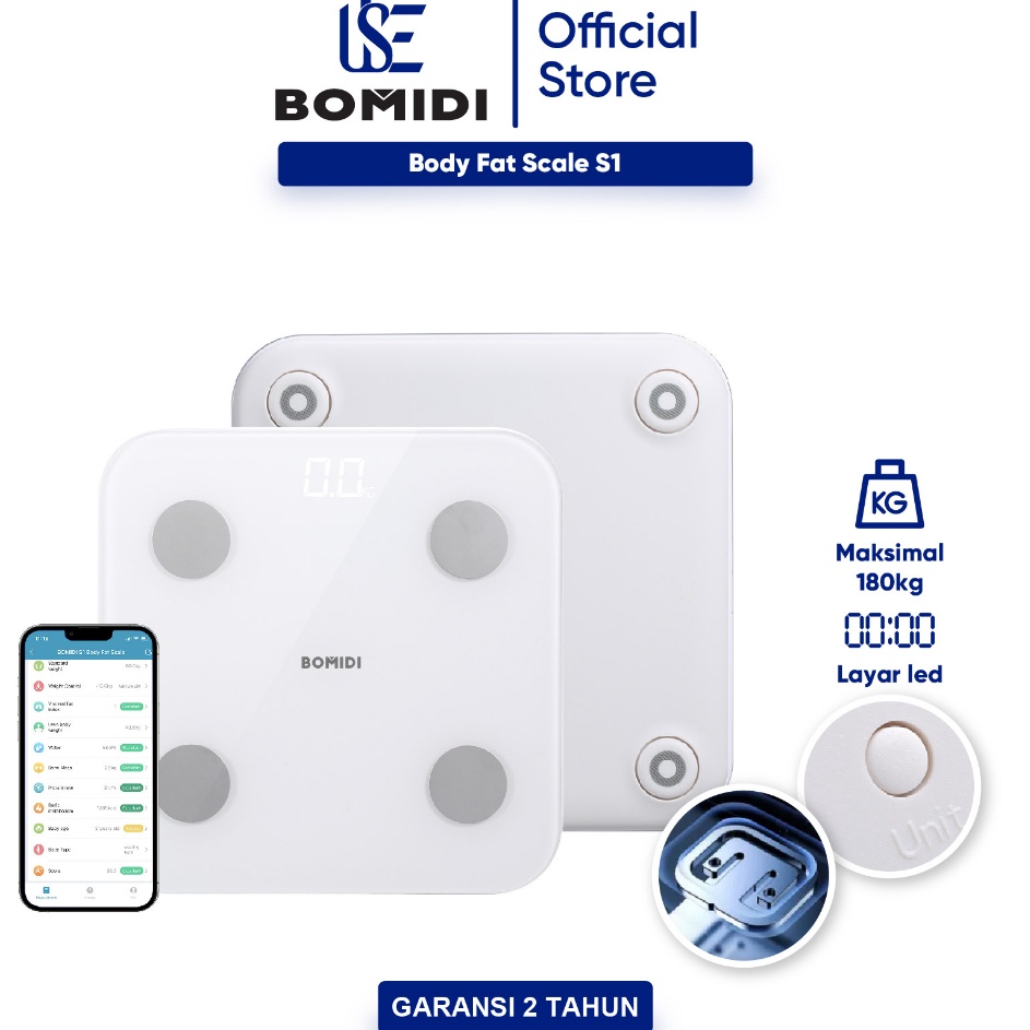 Best Produk Bomidi Body Fat Scale S1 Timbangan Badan Smart Scale Dital Timbangan Scale
