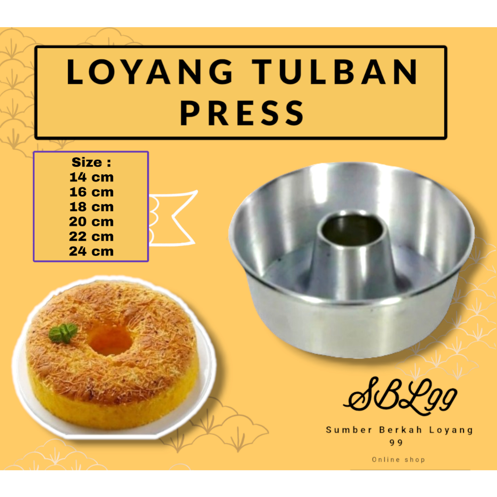 SBL-99 Loyang bolu tulban uk. 14 16 18 20 22 24 26 cm bahan alumunium tebal / loyang tulban press ta