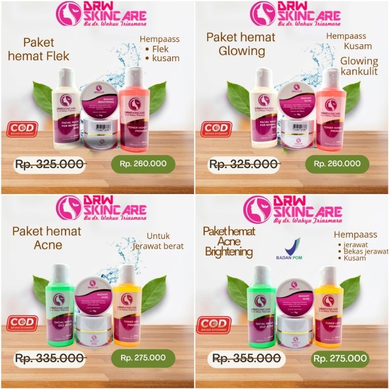 PAKET HEMAT (PAHE RA, RAB, RG, RB) DRW SKINCARE ORIGINAL 100%