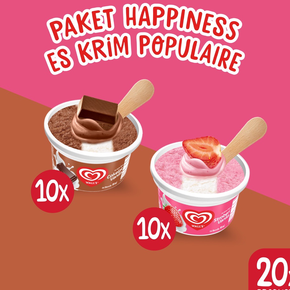

KODE ZAN281 Paket Happiness Populaire Es Krim Walls