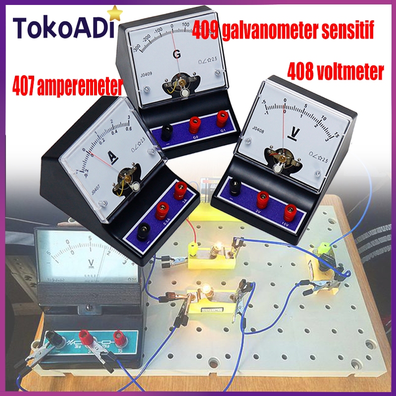 Alat Ukur Listrik Fisika Ampere Meter DC Volt Meter DC Ampere Meter Sensitif