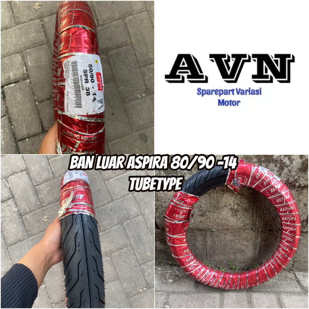BAN LUAR MATIC ASPIRA 80/90-14 MOTOR MATIC NON TUBLESS || BAN LUAR ASPIRA 80/90-14 TUBETYPE / NON TU