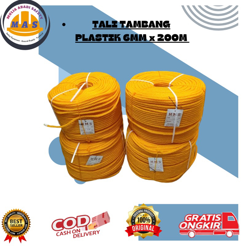 TALI TAMBANG PLASTIK 8MM x 200M / Tali Tambang Plastik Murah / Tali Tambang Layang Layang / Tali Tam