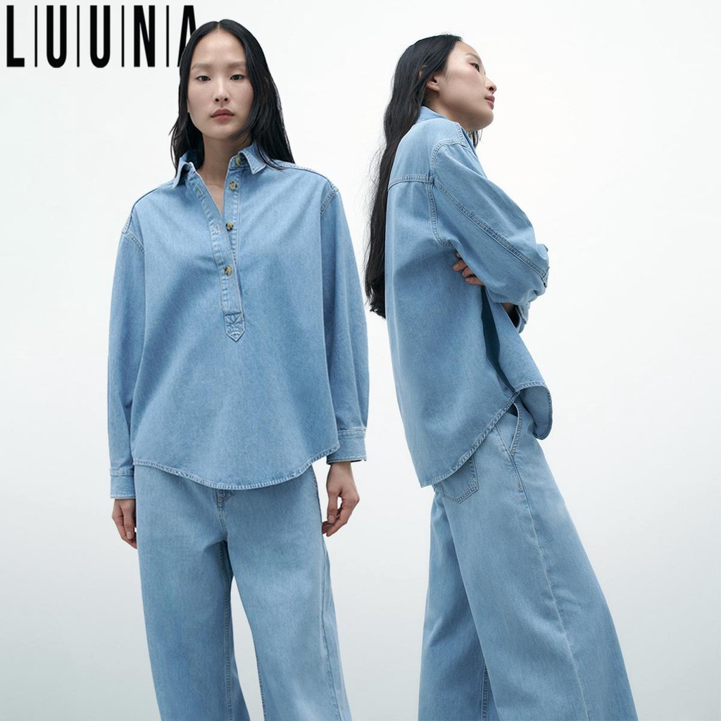 Zara DENIM POLO COLLAR SHIRT