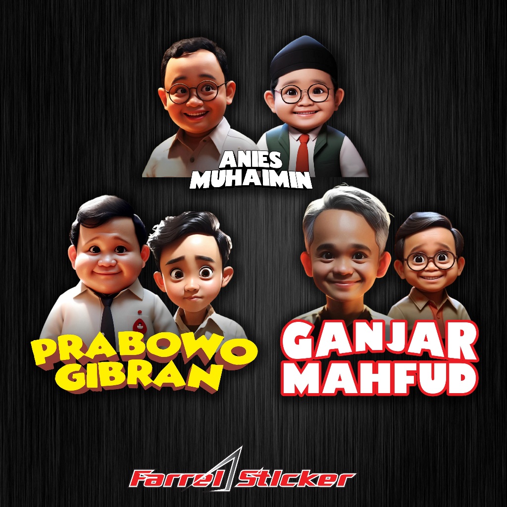 

Stiker Capres Sticker Kartun Prabowo Ganjar Anis UV DTF