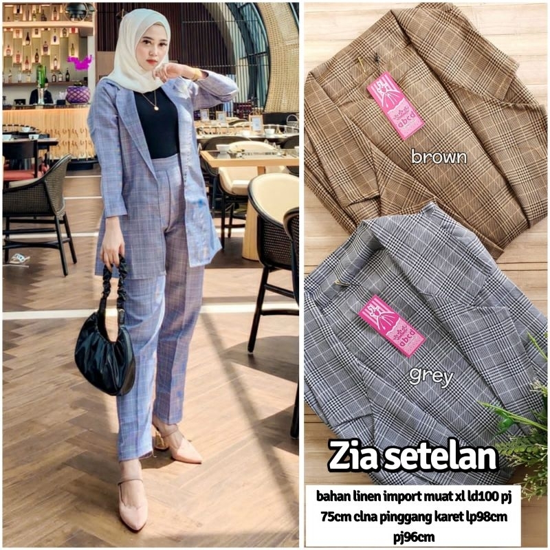 zia setelan/setelan blazer wanita/setelan blazer kantor/ setelan wanita jumbo ld120 by abcd