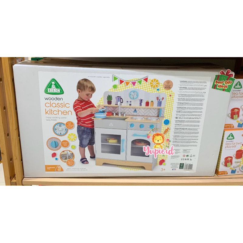 elc wooden kitchen classic playset / mainan masak masakan anak